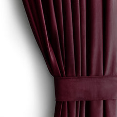 Draperie din catifea cu inele, Velvet, densitate 210 g/mp, opacitate 77%, Rosu, 1 buc