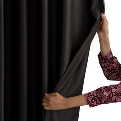 Draperie din catifea cu rejansa multifunctionala, fagure si ate, Velvet, opacitate 77%, densitate 210 g/mp, Negru, 1 buc