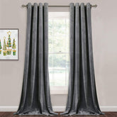 Draperie din catifea cu inele albe, Premium, densitate 700 g/mp, Gri