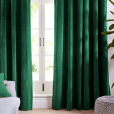 Draperie din catifea cu inele maro, Premium, densitate 700 g/mp, Verde Smarald