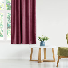 Draperie din catifea cu inele, Velvet, densitate 210 g/mp, opacitate 77%, Burgundy, 1 buc