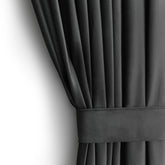 Draperie din catifea cu inele, Velvet, densitate 210 g/mp, opacitate 77%, Grafit, 1 buc