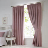 Set draperii din catifea cu rejansa, Premium, densitate 700 g/mp, Roz pudra, 2 buc