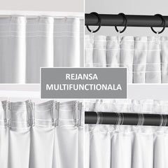 Draperie din catifea cu rejansa multifunctionala, fagure si ate, Velvet, opacitate 77%, densitate 210 g/mp, Alb, 1 buc
