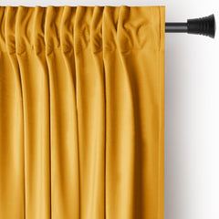 Draperie din catifea cu rejansa multifunctionala, fagure si ate, Velvet, opacitate 77%, densitate 210 g/mp, Mustar, 1 buc
