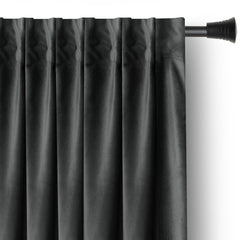 Draperie din catifea cu rejansa multifunctionala, fagure si ate, Velvet, opacitate 77%, densitate 210 g/mp, Grafit, 1 buc