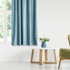 Draperie din catifea cu rejansa multifunctionala, fagure si ate, Velvet, opacitate 77%, densitate 210 g/mp, Blue, 1 buc