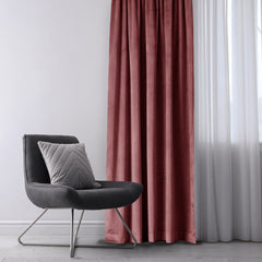 Draperie din catifea cu rejansa multifunctionala, fagure si ate, Velvet, opacitate 77%, densitate 210 g/mp, Rose, 1 buc