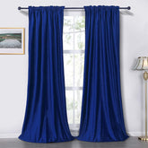 Draperie soft cu rejansa din bumbac cu 4 ate tip fagure, Super, densitate 200 g/mp, Albastru