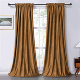 Draperie soft cu rejansa din bumbac cu 4 ate tip fagure, Super, densitate 200 g/mp, Maro