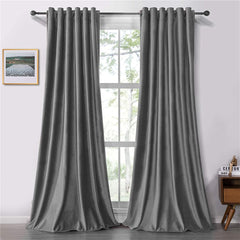 Set draperii soft cu rejansa transparenta cu ate pentru galerie, Super, densitate 200 g/mp, Gri, 2 buc