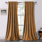 Set draperii soft cu rejansa transparenta cu ate pentru galerie, Super, densitate 200 g/mp, Maro, 2 buc
