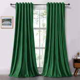 Set draperii soft cu rejansa transparenta cu ate pentru galerie, Super, densitate 200 g/mp, Verde, 2 buc