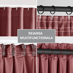 Draperie din catifea cu rejansa multifunctionala, fagure si ate, Velvet, opacitate 77%, densitate 210 g/mp, Rose, 1 buc