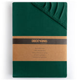 Cearsaf de pat cu elastic din tricot, bumbac 100%, 135 g/m2, Amber, verde