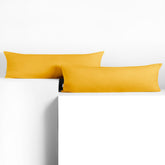 Set 2 huse perne decorative din bumbac cu fermoar, Amber, 135 g/m2, Galben
