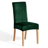 Husa pentru scaun din catifea cu elastic spatar si sezut, 190 g/m2, Sento, 48x48x58x10 cm, verde, 1 buc