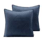 Set 2 huse perne decorative matlasate stil modern, Softa, 70 g/m2, Albastru inchis