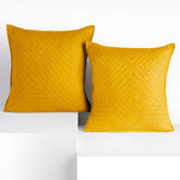 Set 2 huse perne decorative matlasate stil modern, Softa, 70 g/m2, Galben mustar