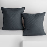 Set 2 huse perne decorative matlasate stil modern, Softa, 70 g/m2, Gri inchis