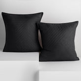 Set 2 huse perne decorative matlasate stil modern, Softa, 70 g/m2, Negru