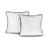 Set 2 huse perne decorative din catifea stil modern, Velvet, 220 g/m2, Alb