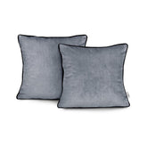 Set 2 huse perne decorative din catifea stil modern, Velvet, 220 g/m2, Gri inchis