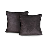 Set 2 huse perne decorative din catifea stil modern, Velvet, 220 g/m2, Maro
