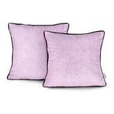 Set 2 huse perne decorative din catifea stil modern, Velvet, 220 g/m2, Roz pudrat