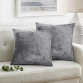 Set 2 huse perne decorative stil clasic, 240 g/m2, Mic, Gri