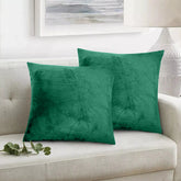 Set 2 huse perne decorative stil clasic, 240 g/m2, Mic, Verde