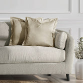 Set 2 huse perne decorative din catifea cu tiv, Velvet, 220 g/m2, Bej