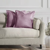 Set 2 huse perne decorative din catifea cu tiv, Velvet, 220 g/m2, Roz