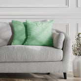 Set 2 huse pernute decorative cu fermoar, Henry, 240 g/m2, Verde menta
