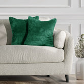 Set 2 huse pernute decorative, model geometric in relief, Henry, Verde