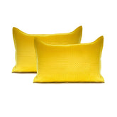 Set 2 huse perne decorative matlasate cu fermoar, Carmen, 90 g/m2, Galben