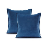 Set 2 huse perne decorative matlasate cu fermoar, Carmen, 90 g/m2, Albastru