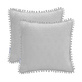 Set 2 huse pernute decorative matlasate din microfibra, Meadore, 70 g/m2, Gri