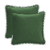 Set 2 huse pernute decorative matlasate din microfibra, Meadore, 70 g/m2, Verde