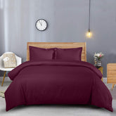 Lenjerie de pat pentru o persoana cu husa elastic pat si fata perna dreptunghiulara, Elegance, damasc, dunga 1 cm, 130 g/mp, Mauve, bumbac 100%, 3 piese