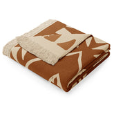 Patura din bumbac model traditional navajo, Zaria, 430 g/m2, maro