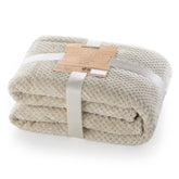 Patura in stil modern cu model jacquard in relief, Henry, 240 g/m2, cappuccino
