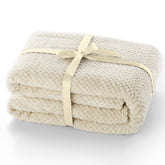 Patura in stil modern cu model jacquard in relief, Henry, 240 g/m2, bej
