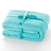 Patura in stil modern cu model jacquard in relief, Henry, 240 g/m2, turcoaz