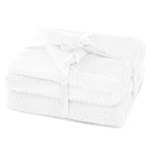 Patura in relief jacquard cu motiv modern, Shleepy, 400 g/m2, alb