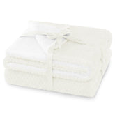 Patura in relief jacquard cu motiv modern, Shleepy, 400 g/m2, crem