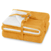 Patura in relief jacquard cu motiv modern, Shleepy, 400 g/m2, portocaliu