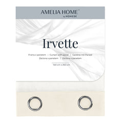 Perdea din voal si catifea cu inele, Irvette, crem