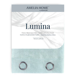 Perdea voal stil glamour brodat cu inele, Lumina, verde menta