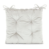 Perna matlasata pentru scaun din catifea cu snururi, 210 g/m2, Aleksa, alb, 40x40 cm
